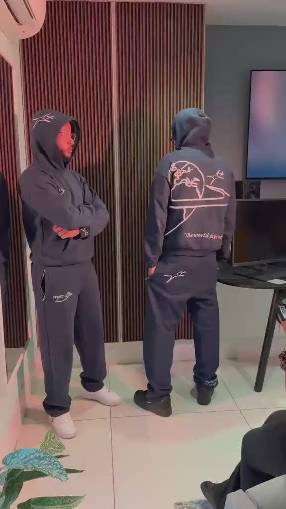 Graphic Navy Tracksuit Set